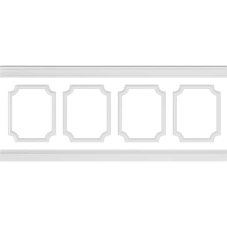 Ekena Millwork 94 1/2"L (Adjustable 40"H to 44"H) Ashford Scalloped Panel Traditional Wainscot Paneling Kit WPKUSC071P040